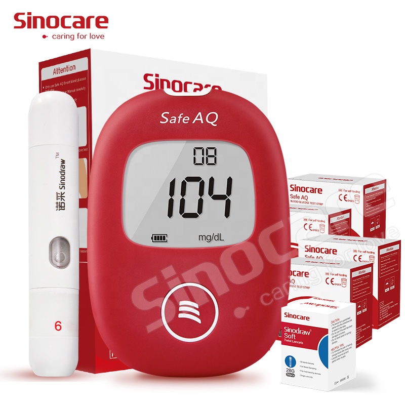 Sinocare легкий и быстрый контроль безопасности AQ умный монитор уровня сахара в крови оптом Фабричный глюкометр с 200 шт. тест-полосок