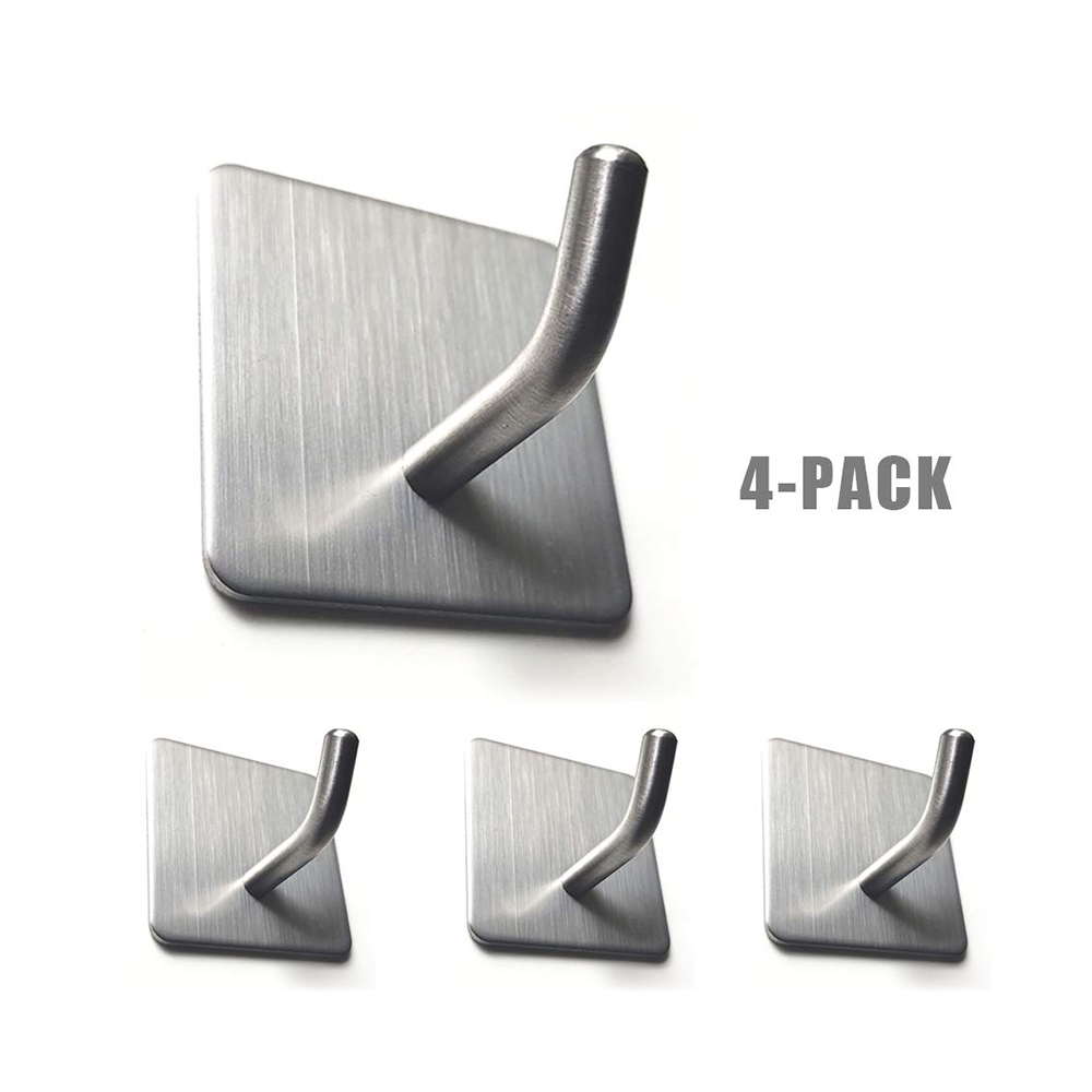Bathroom Heavy Duty Wall Hangers Hooks Waterproof Stainless Steel Adhesive Wall Hooks for Hanging