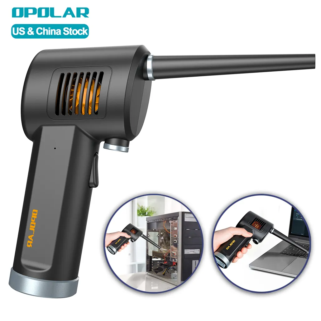 OPOLAR Compressed Computer Duster Car Keyboard Portable Air Blower Duster Rechargeable Cordless Wireless Compressed Air Duster