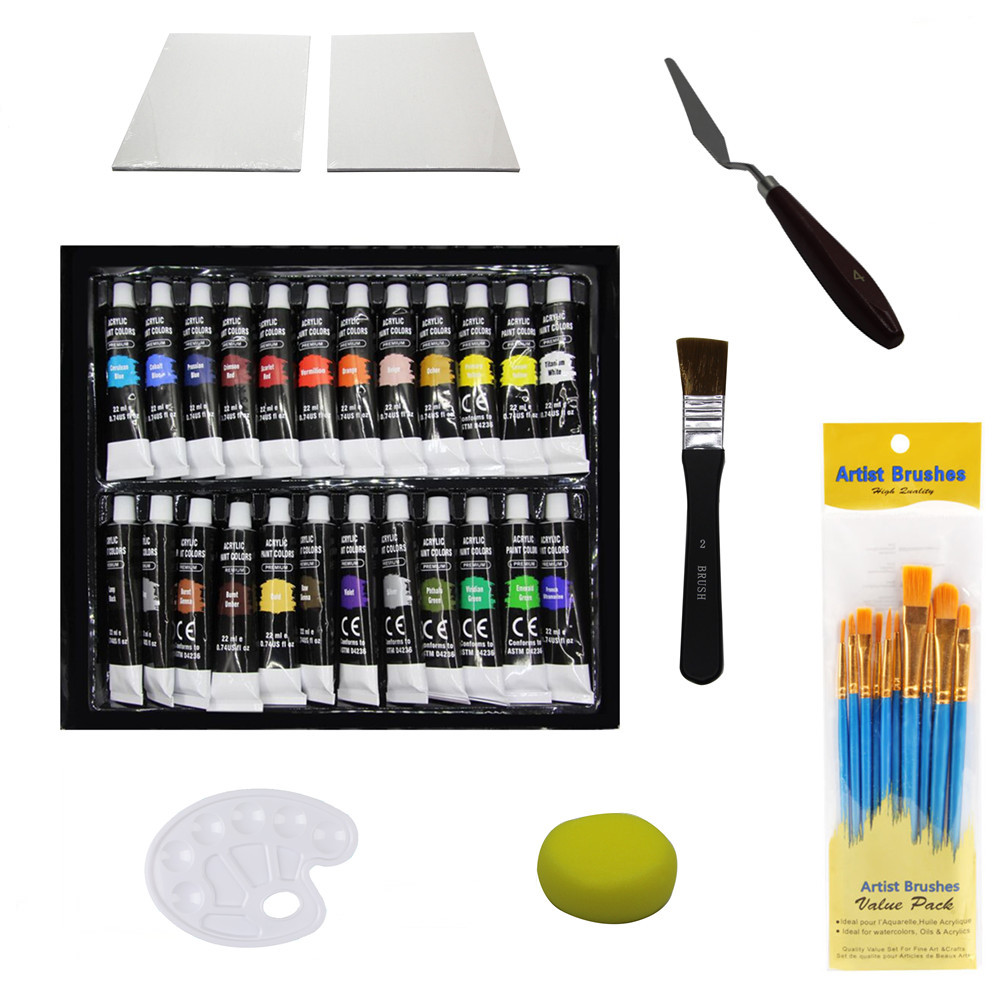24 Colors acrylic pigment paint set non-toxic paint set for kid art set
