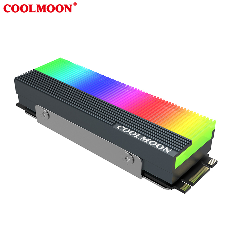 COOLMOON CM-M2A M.2 SSD кулер прибор приемно-5V ARGB материнская плата светом, синхронизацией и программное обеспечение управления светодиодный M2 твердотельный накопитель теплоотвод