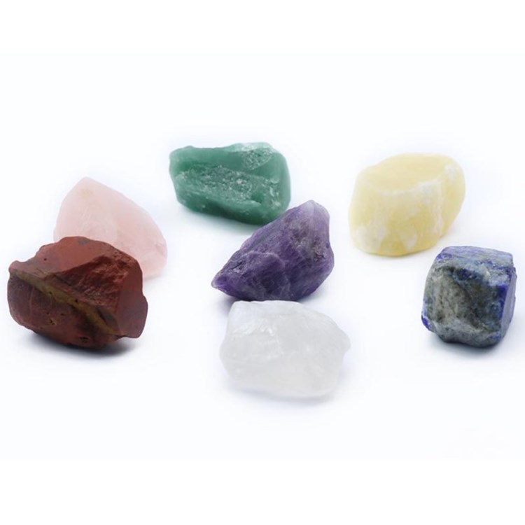 Wholesale Various Natural Gemstone Quartz Crystal Healing Stones For Healing 7 Raw Chakra Stones Gift Set