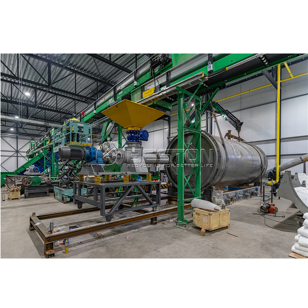 Beston Group пиролиза отходов шин для топливного масла, высокопроизводительная Мобильная пиролизная машина с установкой для продажи