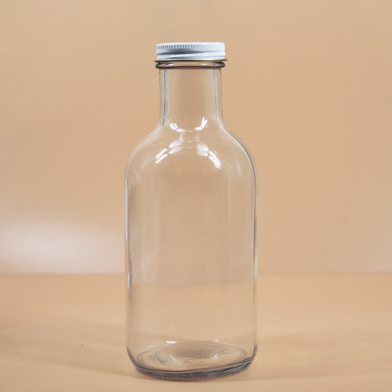 330ml 480ml 11oz 16oz clear empty tall round drinking packaging glass bottles with screw cap for juice beverage tea milk
