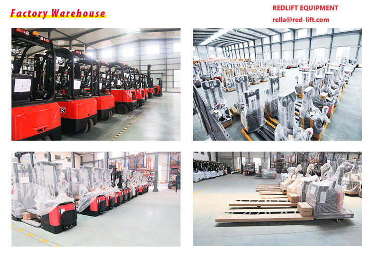 Electric Stacker 1.6ton Capacity Walk Behind Pallet Stacker AC Powered with Reach Fork