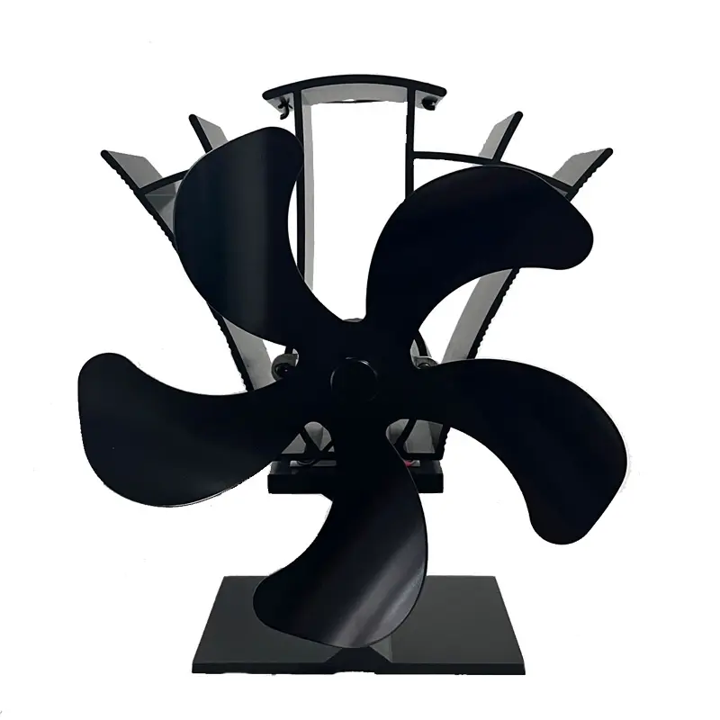 High Efficiency Heat Powered  Wood Fireplace 5 Blade Stove Fan