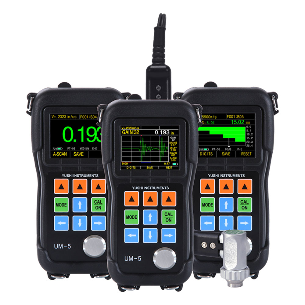 YUSHI-Ultrasonic Thickness Gauge, High Precision Color Screen, A и B Scan, UM-5DL