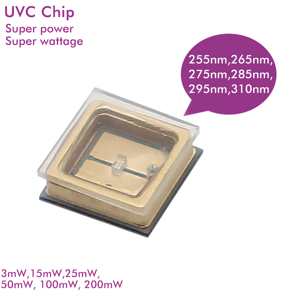 Чип 3nm15mw 50mw 100mw 200mw длительный срок службы 8000 часов дезинфекция uvc нм Ультрафиолетовый светодиод для бактерицидной лампы