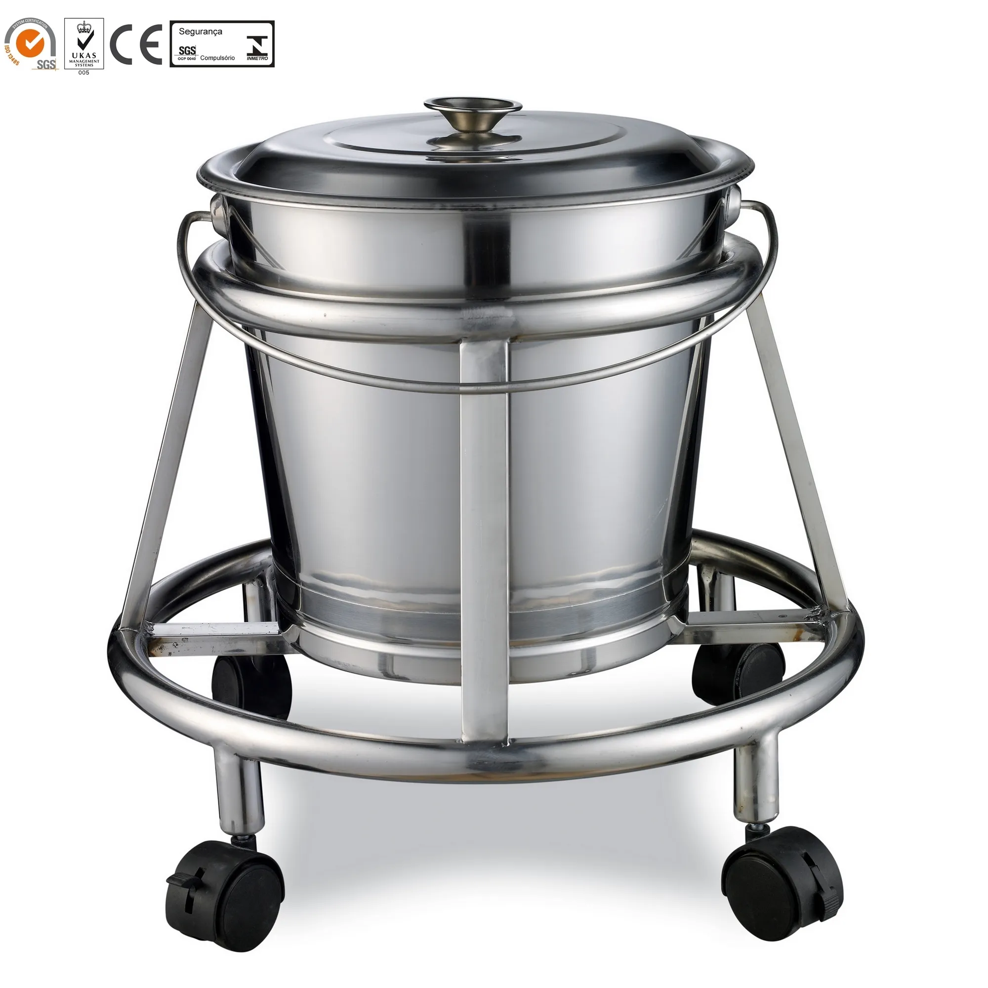 Stainless Stell Medical Trolley Kick Bucket ALK06-H06