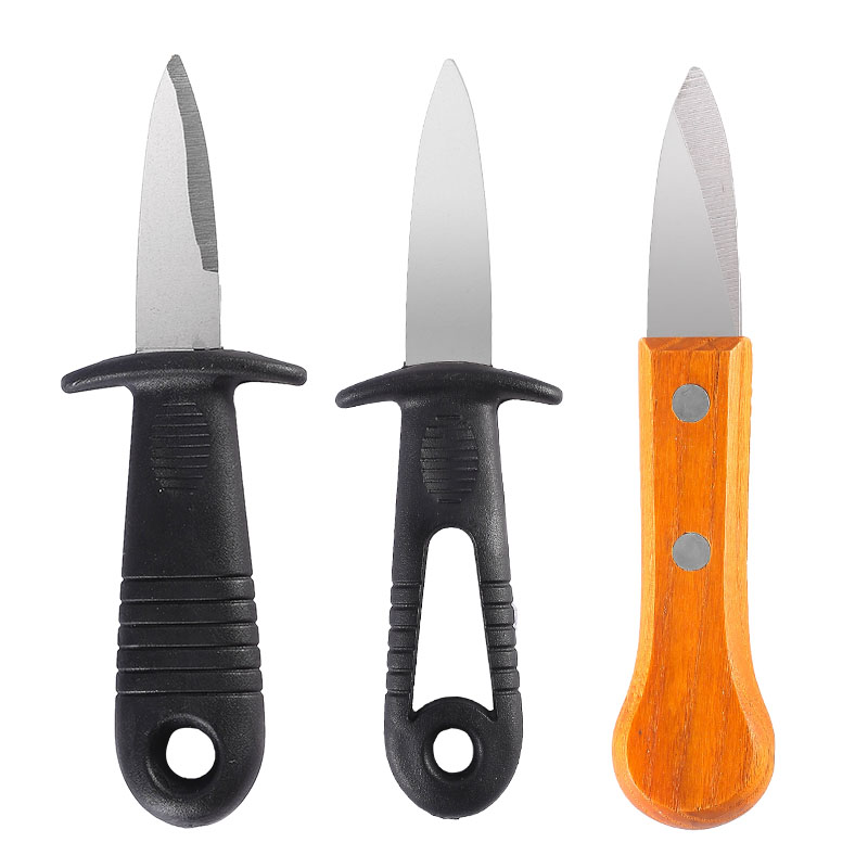 OEM Oyster Knife With Wooden Handle Sea Food Shell Opener Durable Stainless Steel Kitchen Seafood Tools
