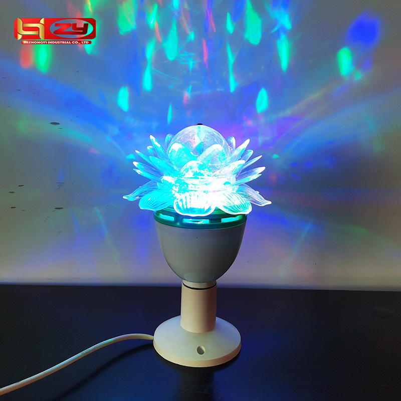 Светодиодные лампы Magic украшения вращающийся цветная (RGB) светодиодных ламп E27 Автоматический Вращающийся Диско-сценический световой проектор Led лотоса лампы