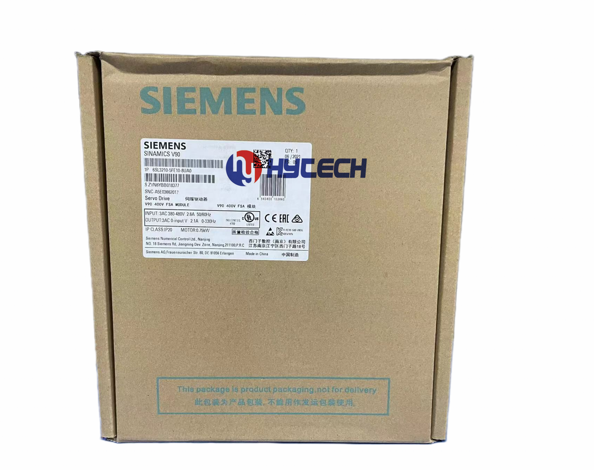 Абсолютно Новый SINAMICS V90 ССА модуль 3 AC 380-480V 0.75kW 6SL3210-5FE10-8UA0 для SIEMENS мотор сервопривода