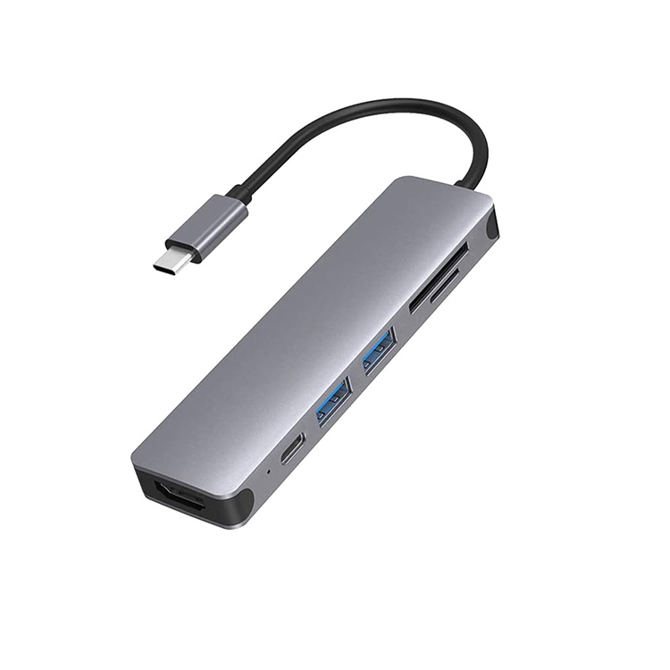 Горячая Распродажа 6 в 1 HDMI-совместимый концентратор из алюминиевого сплава Type-C 3,0 портов SD/TF адаптер концентратор для мобильного телефона