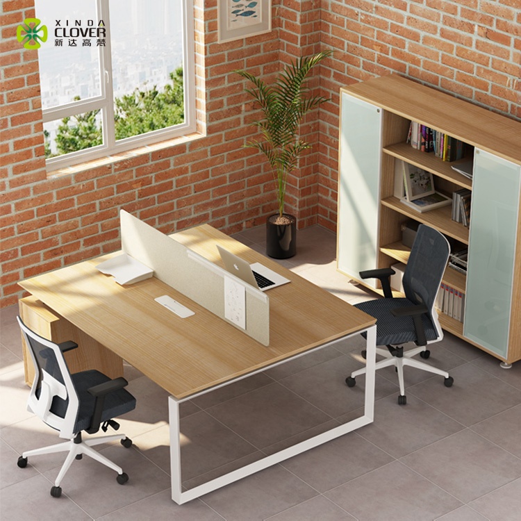 Corporate Office Furniture Modular Two Person Wood Office Desk With Drawers