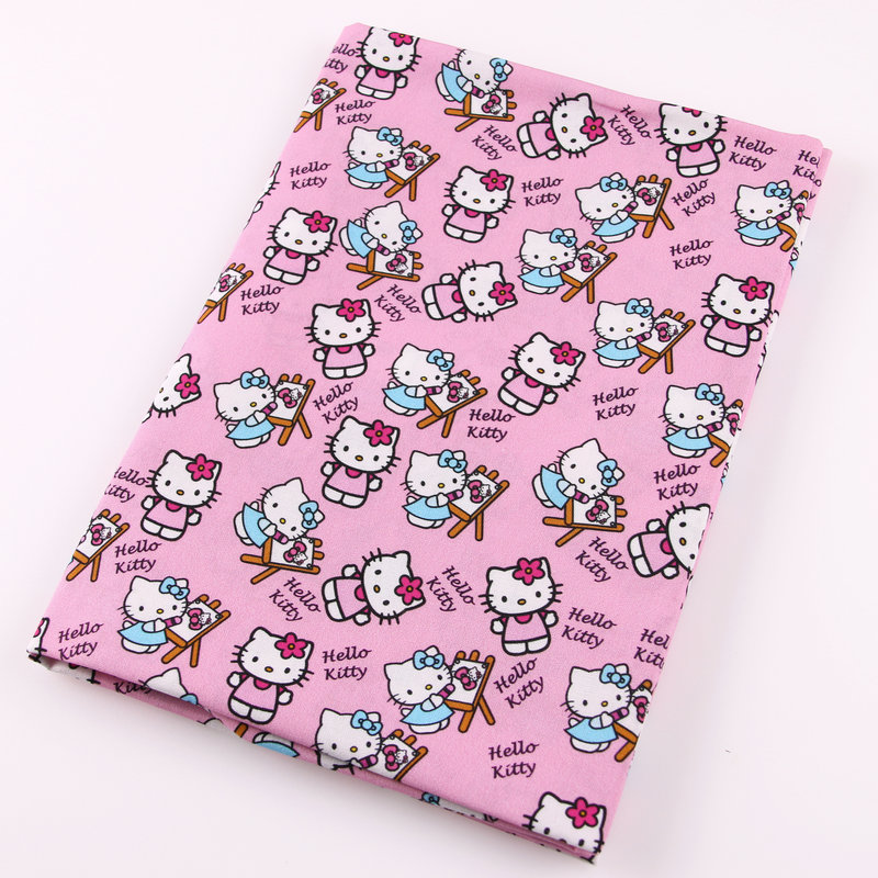Розовый hello kitty 100%, домашний текстиль с цифровой печатью, постельное белье, простыня из хлопка и ткани с мультяшным рисунком от производителя