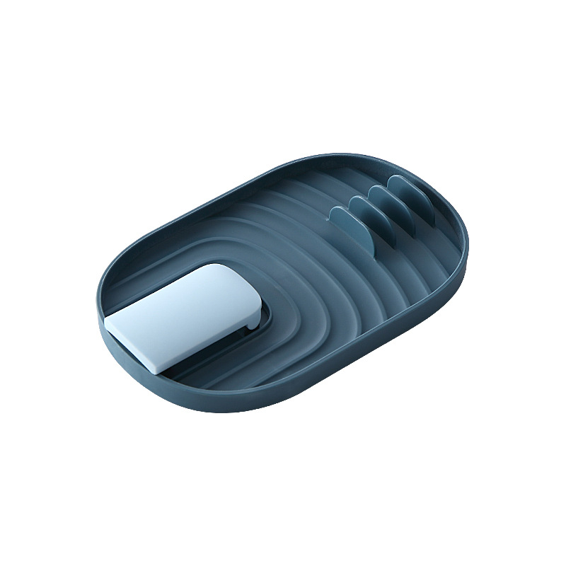 Factory Directly Sell New Kitchen Cooking Plastic Utensil Spoon Rest Holder Foldable Knife Pot Lid Storage Rack