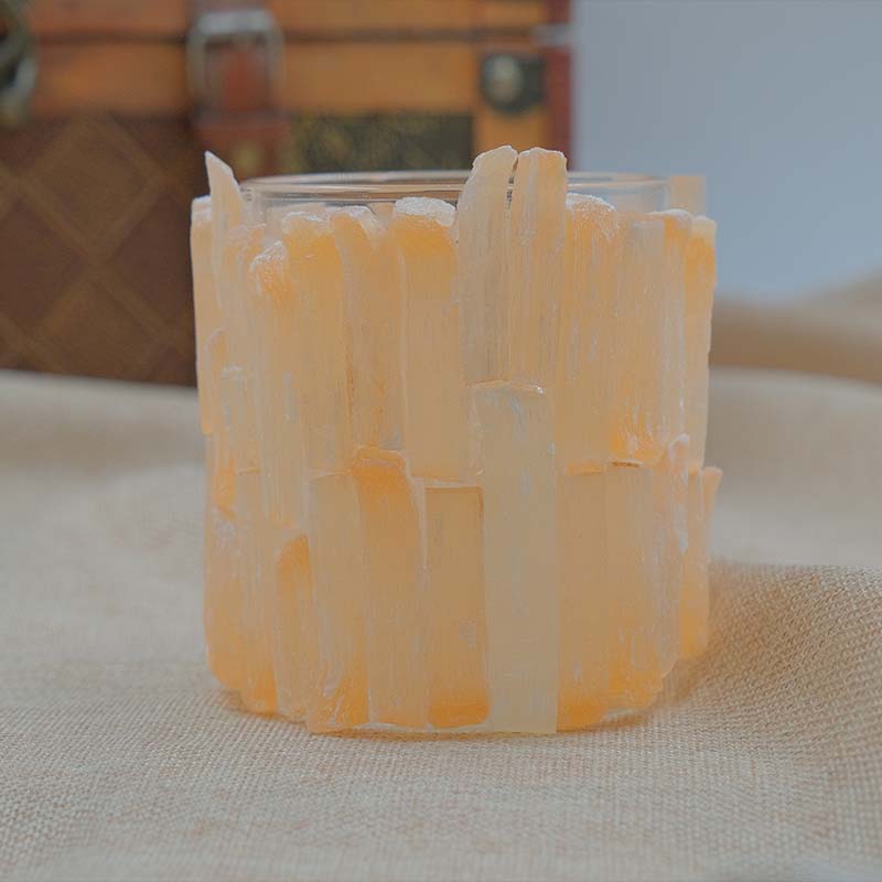 Высокий Votive Crystal вышитый бисером подсвечник