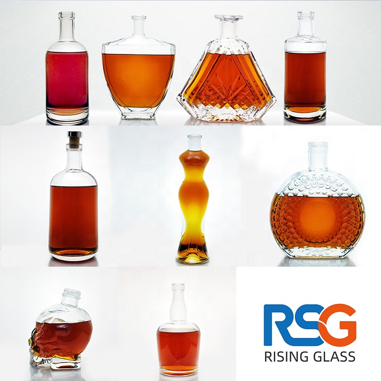 RSG нордический тип, оптовая продажа, 75cl, контейнер для вина и ликера, цилиндрический стеклянный спиртовой спирт круглой формы, 750 мл, стеклянные бутылки для водки