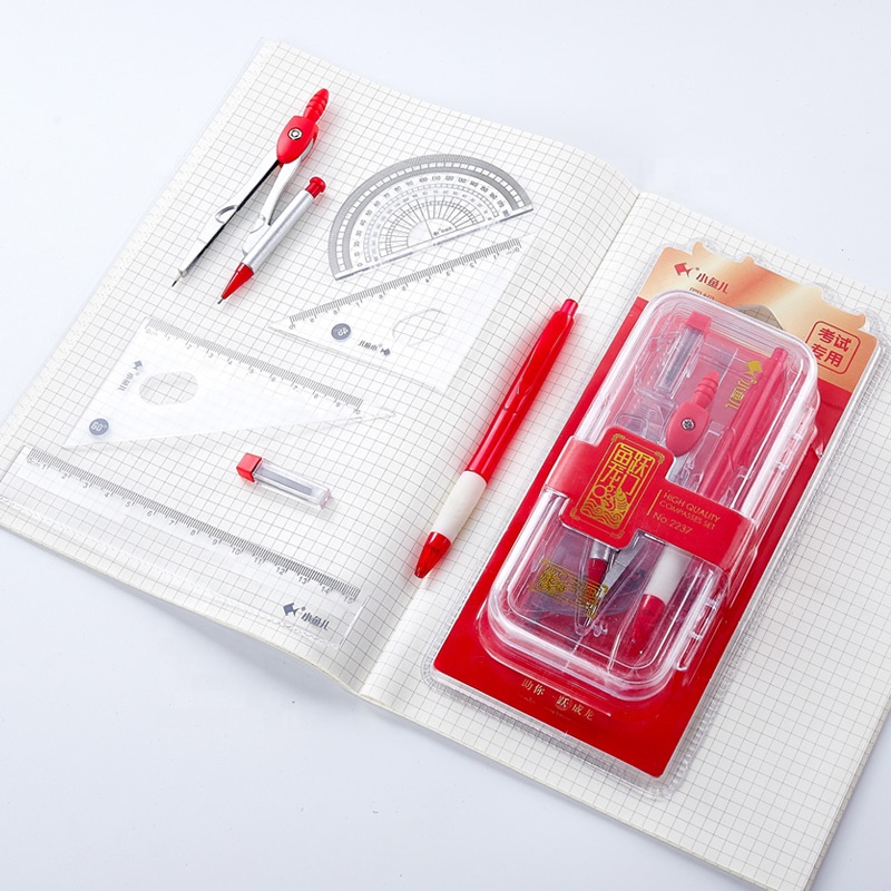 School Geometry Set 7 pieces Student Geometry Drafting math sets drawing compass for exam school stationary