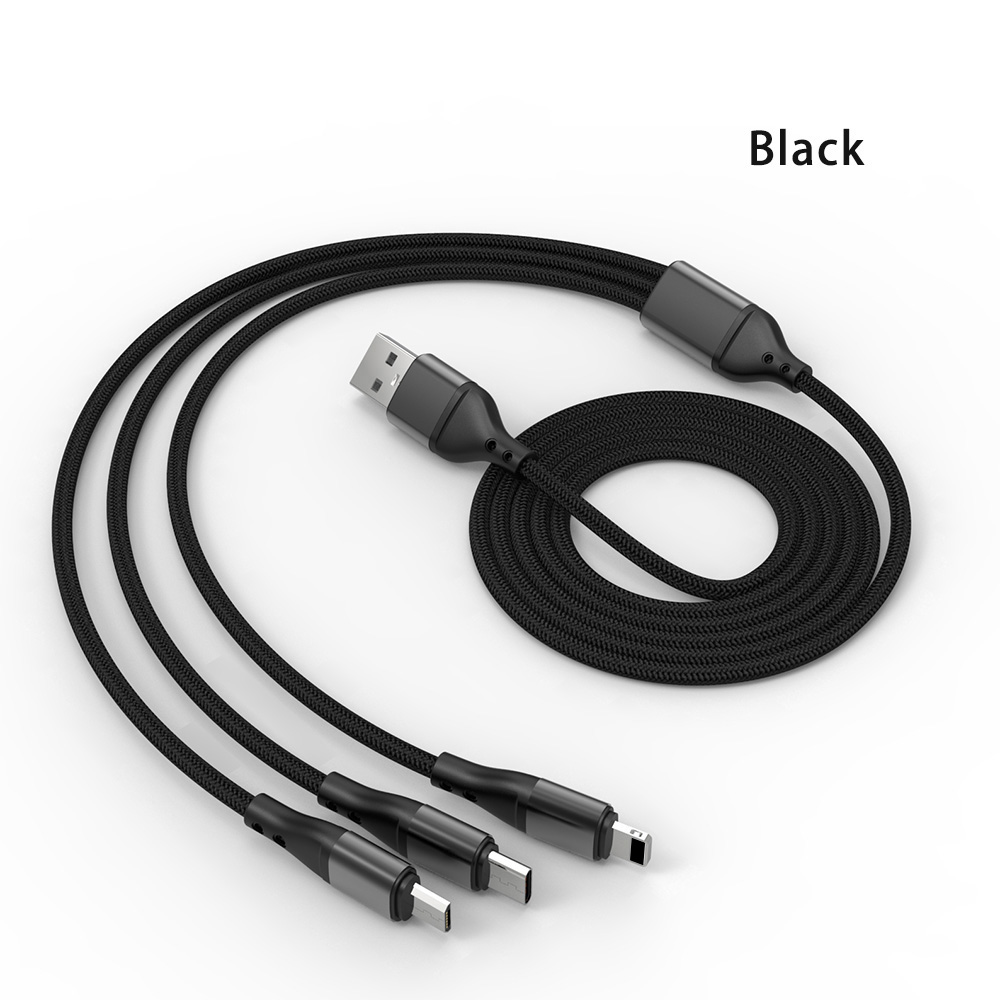 Multi Charging Cable Nylon Braided Max to 3.1A Faster 3 in 1 5a Fast Charging Cable