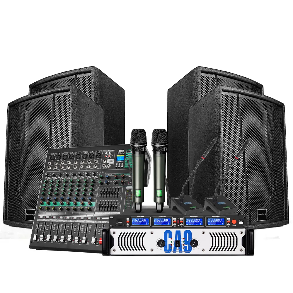 D100C Professional 10-inch Speaker Audio System Sound Equipment/10 channels audio mixer /Speaker For Family party conference