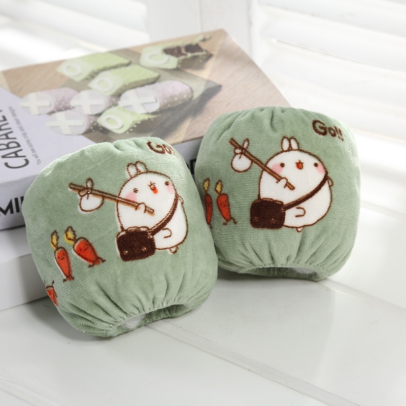 Cute anti-fouling children's flannel printed sleeves Autumn and winter protective fashion baby sleeves