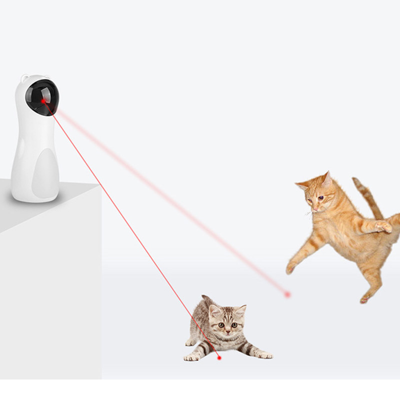 Cat Laser Toy Robot Teaser Cat Laser Smart Teasing Pet Interactive Training Entertaining Toy Multi-Angle Adjustable USB Charge