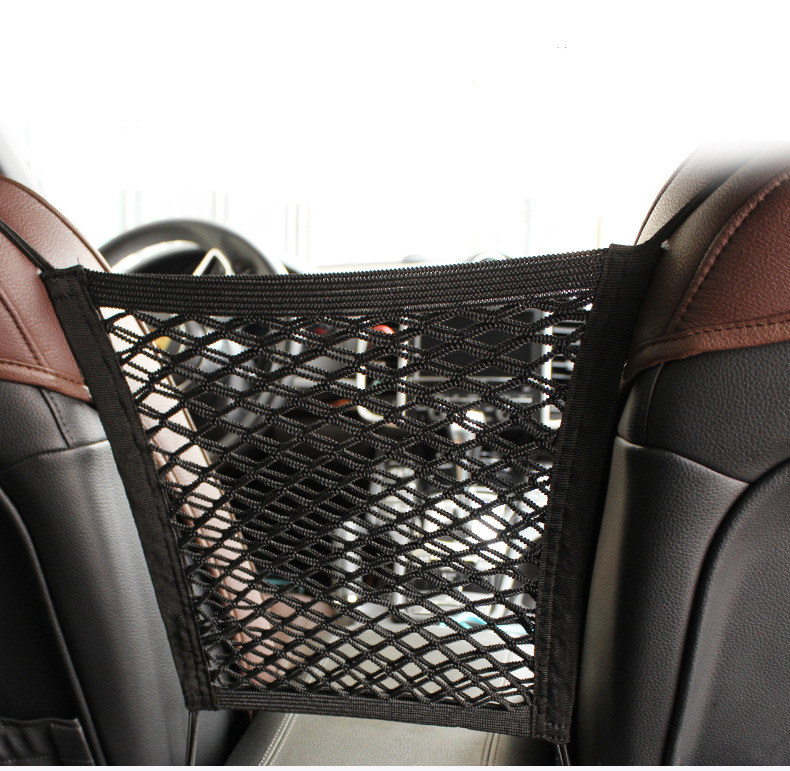 2021 Easy portable 3 Layer car mesh organizer back seat pocket cargo pet kids net bag barrier storage bag
