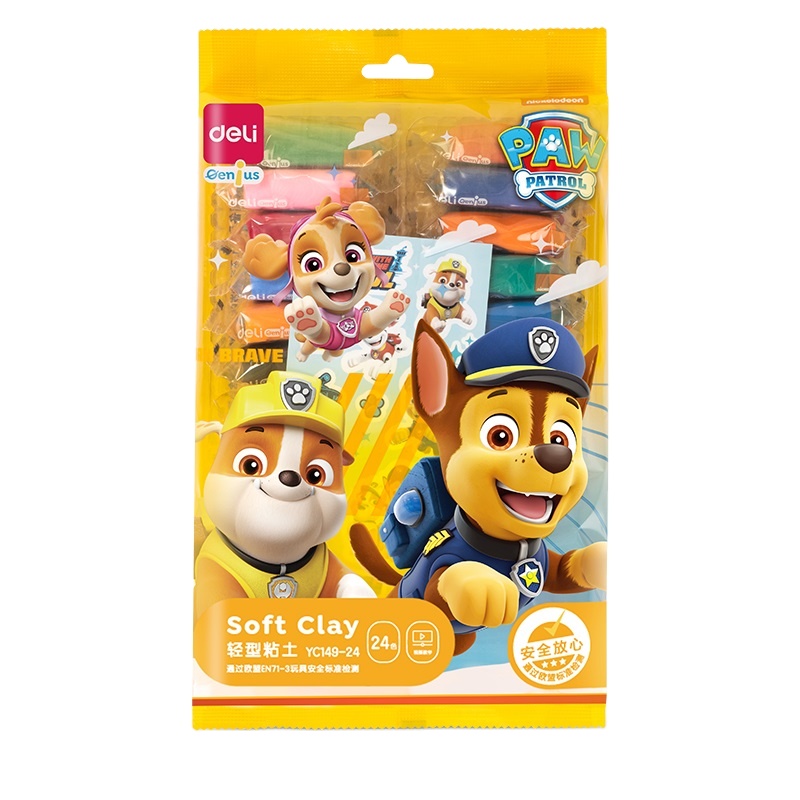 Deli YC149-24 24 colors Ultra-light soft clay for kindergarten plasticine children's handmade toys 72pcs per carton set