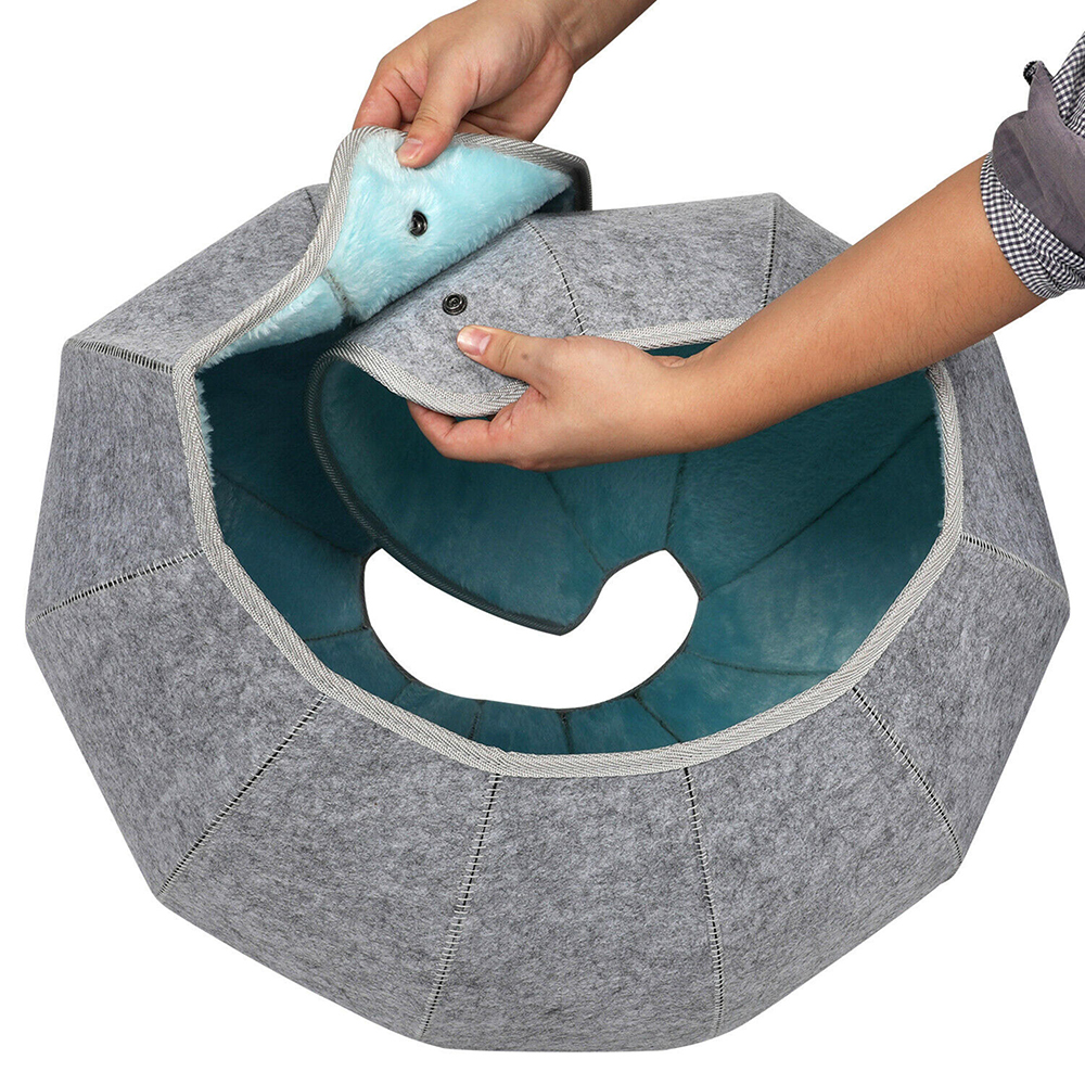 Upin New Design 3-in-1 feline bed house pet tent bed Luxury felt cat pet cave