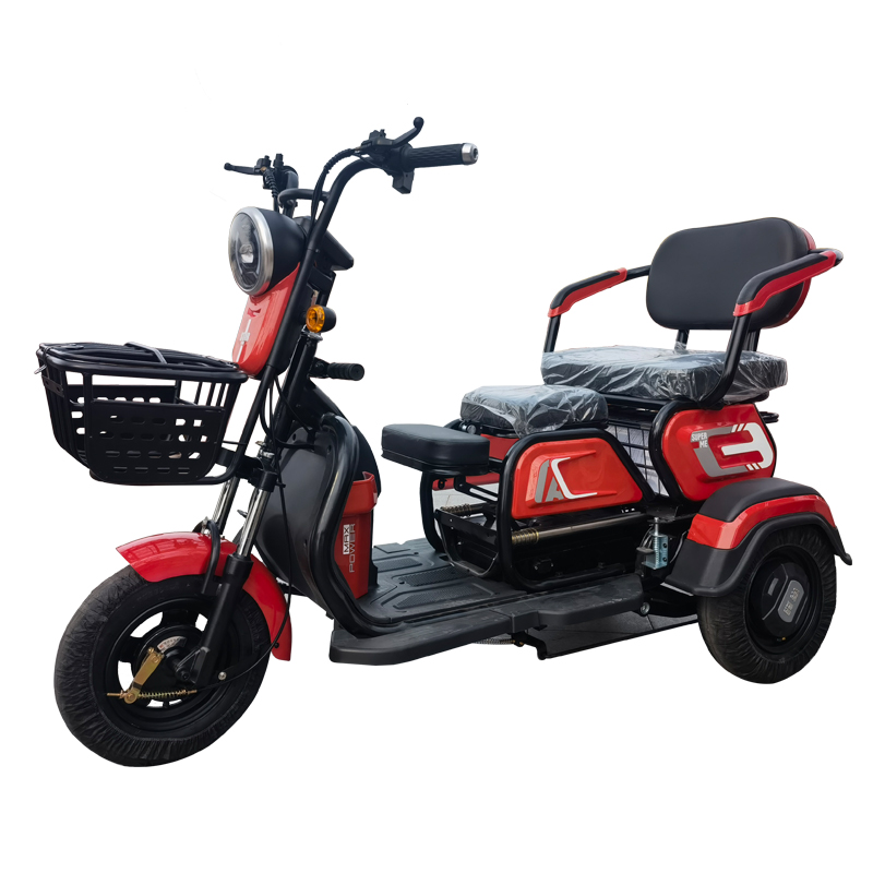 Cheap seat folding LED electric tricycle for 3 people adult and kid