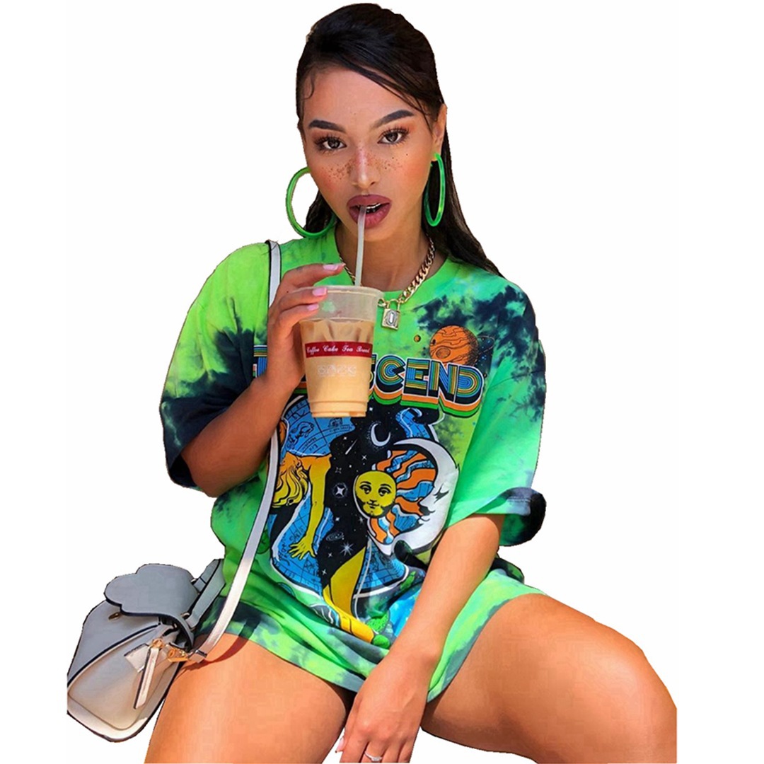 2021 Fashion Street Oversized Summer Casual Short Sleeve Plus Size Women Cartoon T Shirt Graphic