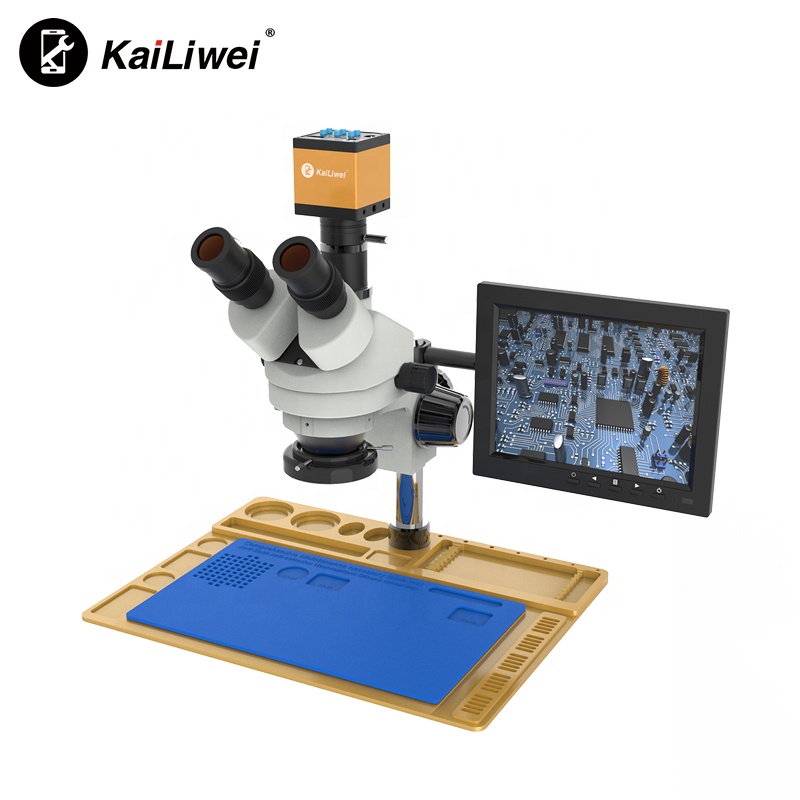 Тринокулярный микроскоп kailiwei 3,5-180X для ремонта материнской платы процессора мобильного телефона