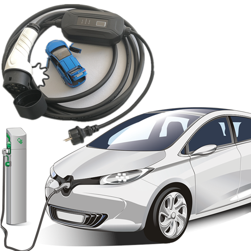 J1772 6A 8A 16A 32A 40A adjustable current electric car station with delayed start LED display