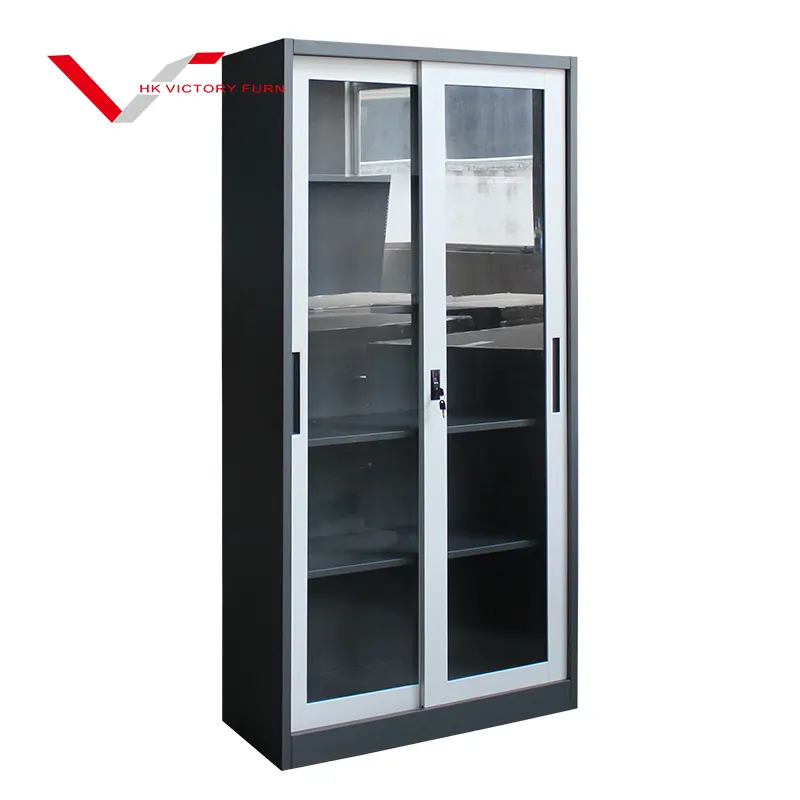 Best Price Office Metal Steel File Cabinet With Glass Door And Lock Data Storage Cabinet Steel Cupboard