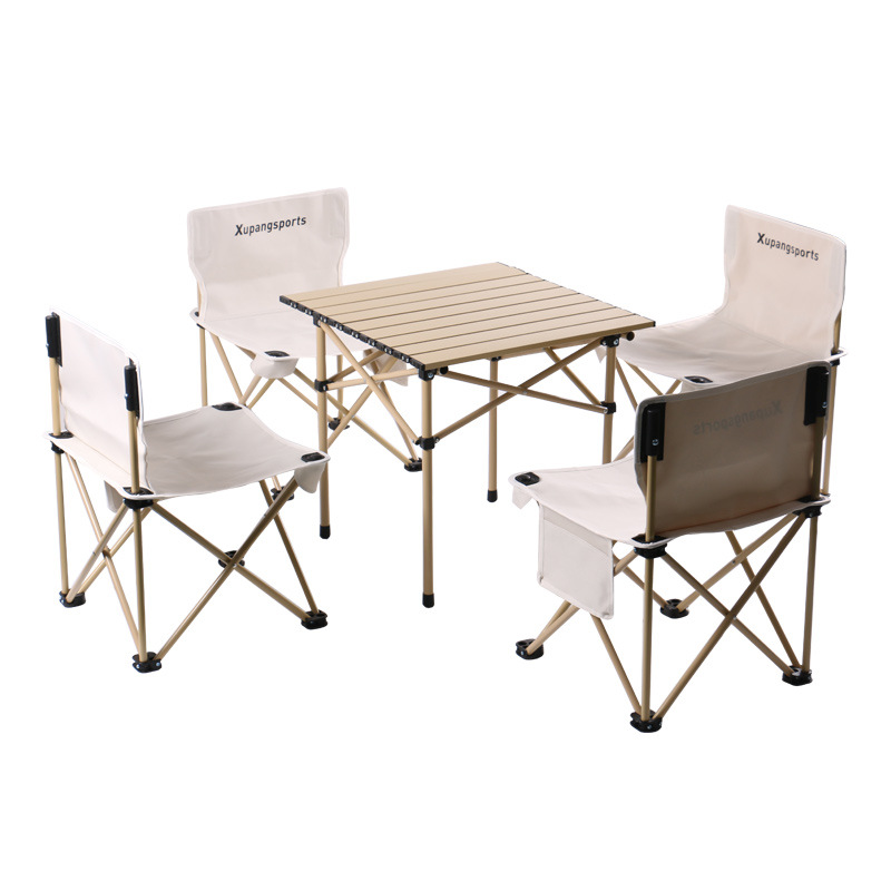 Hot Selling Aluminum Alloy Outdoor Camping Folding Table Chair Set Portable Lightweight Foldable Outdoor Furniture For Picnic