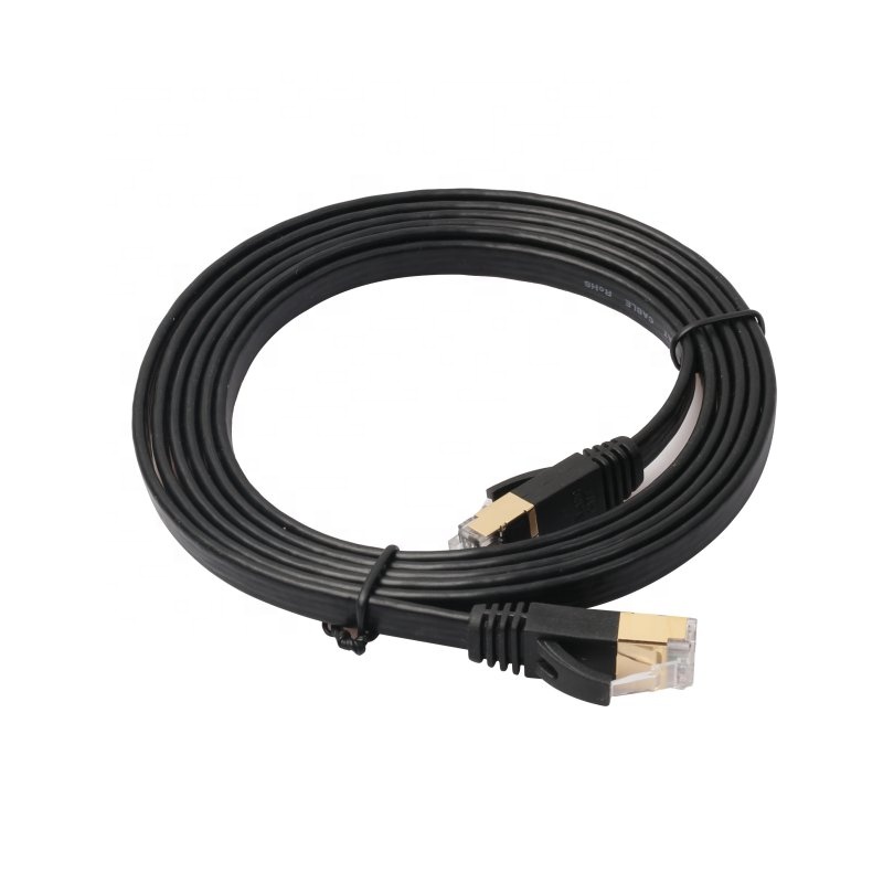 10 Гбит/с, 600 МГц, Cat7 Ethernet, плоский сетевой кабель, STP позолоченный