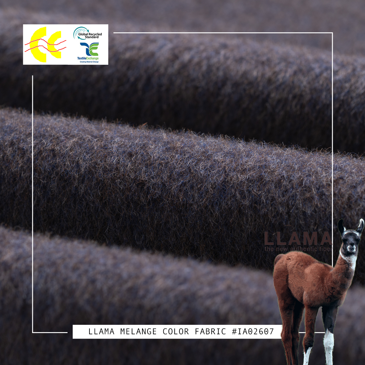 Durable Men's And Women's Textile Coat Fashionable Wool LLAMA Woven Mixed Color Fabric