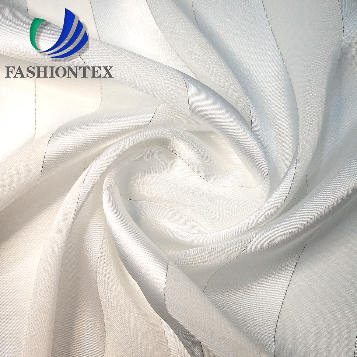 Узкая атласная шифоновая ткань Fashiontex с серебряным люрексом, ткань из 100% полиэстера для женской одежды, ткань из люрекса