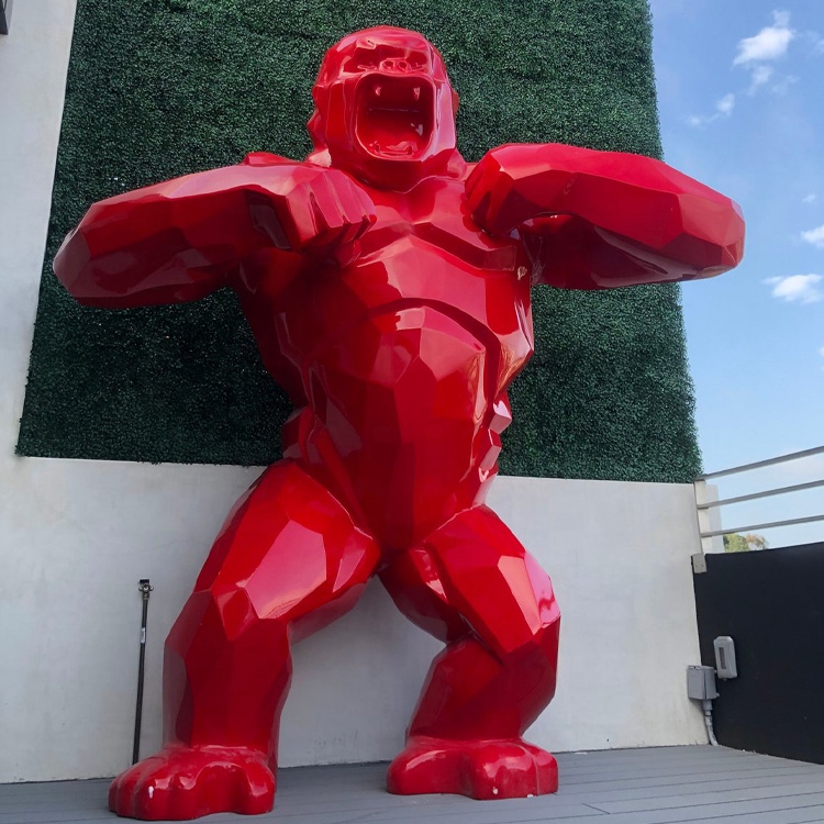 Наружная большая Стекловолоконная скульптура King Kong Gorilla, скульптура животного, коммерческий дисплей