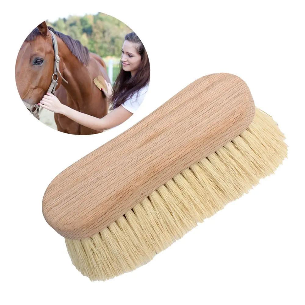 Custom Made Direct Manufacturer Horse Care Products Round Wood Horse Equipment Grooming Brush