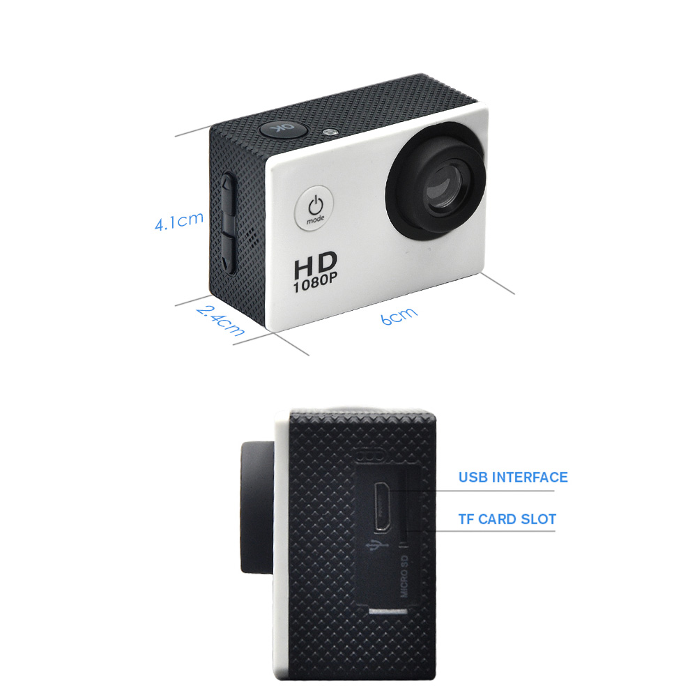 Оптовая продажа, цифровая Экшн-камера 4K, 30 кадров в секунду, Full Hd, 720p, 2,0 дюйма, Спортивная видеокамера с Wi-Fi
