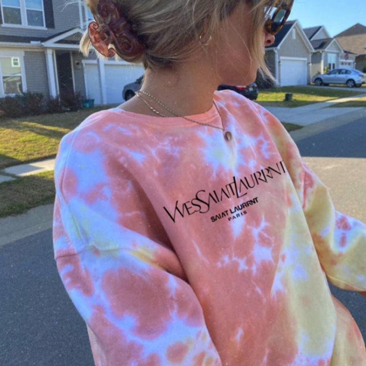 Оптовая продажа Kaos Maglietta tisort Camisetas De Mujer высокое качество заказное лого большой с длинным рукавом тай-дай футболки женские