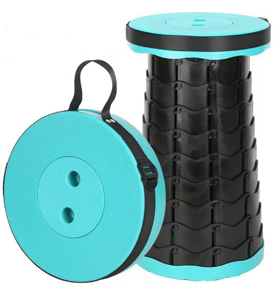 Plastic Folding Stool Portable Collapsible Camping Retractable Telescopic Stool for Adults Fishing Hiking Travel