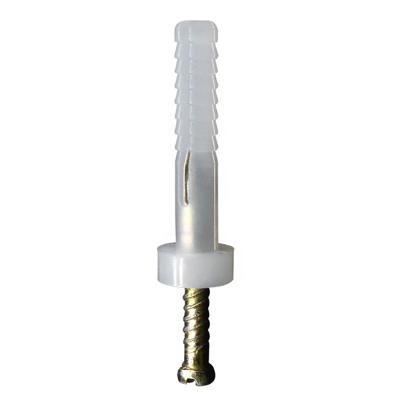 Round head Wall Plug With Fixing Nail Pa Anchor custom size nylon round anchor frame Walls plug Concrete Anchors