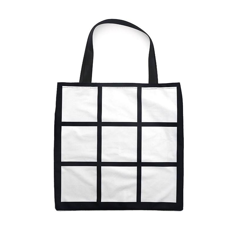 Personalized 9 panel pet Sublimation tote Bag blank DIY 9 photos printing sublimation tote bag