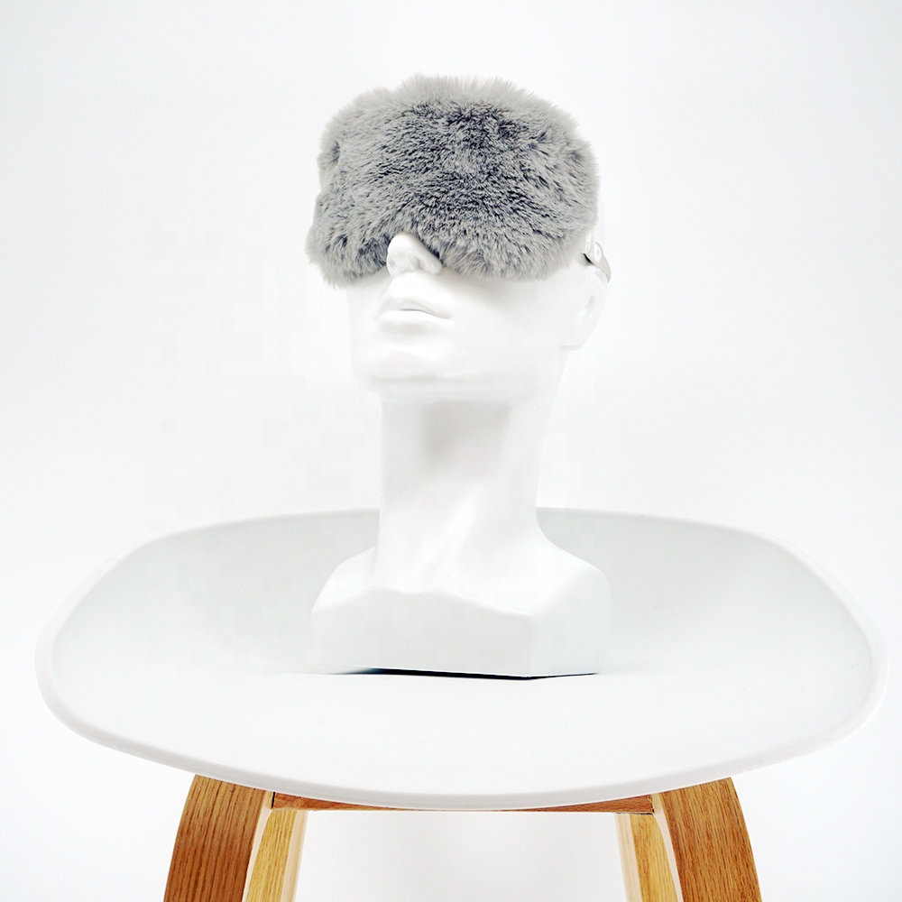 Hot sale fashion accessories faux fur sleeping traveling eye mask blindfold
