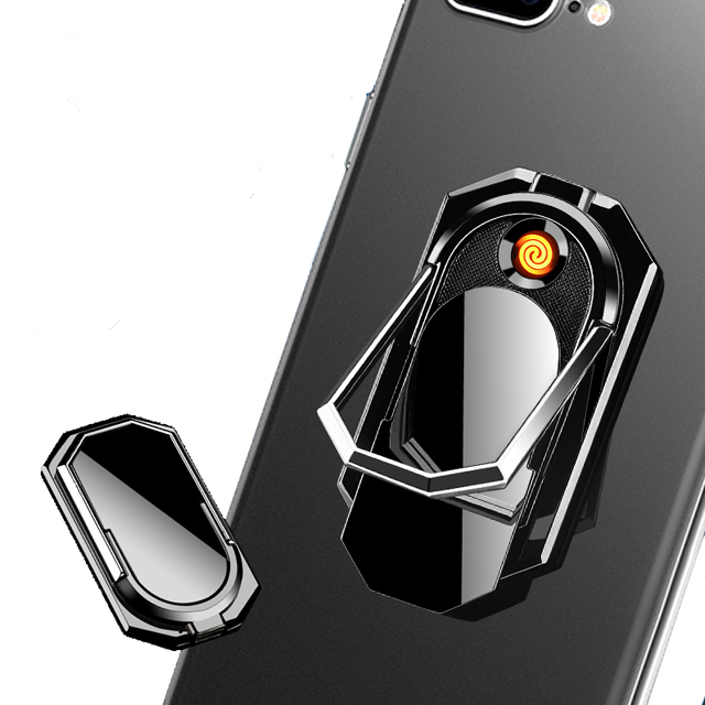 Модернизированная кольцевая Зажигалка для мобильного телефона с USB-зарядкой, креативная Электронная USB-зажигалка