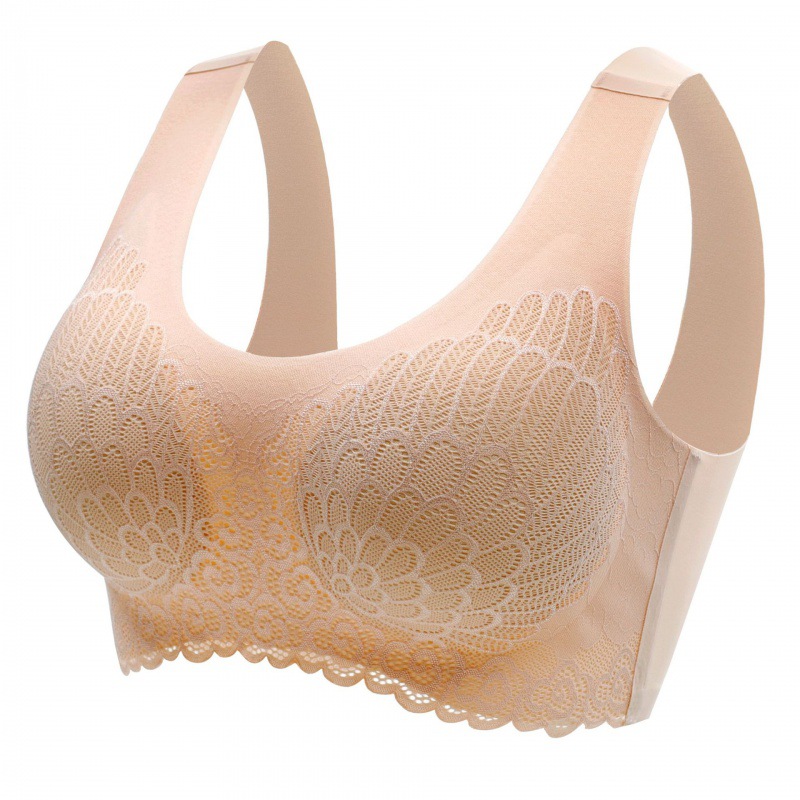 Ladies Soutien-gorge Young Girls Lace Thailand Latex One Piece Wire Free Push Up Wireless Underwear Breathable Big Size Bra