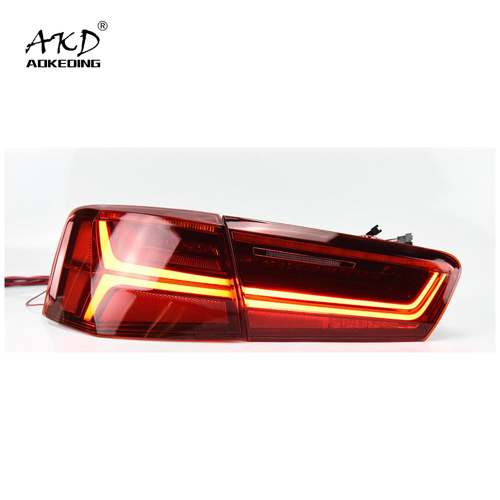 AKD Car Tail Lamp for Audi A6 A6L 2012-2016 LED Tail Light Rear Fog Lamp Turn Signal Lamp LED Highlight Reversing+Brake Light